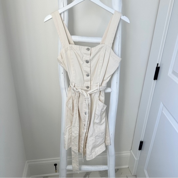 Habitual Cream Denim Sleeveless Buttoned Sundress Size Small - Picture 15 of 15